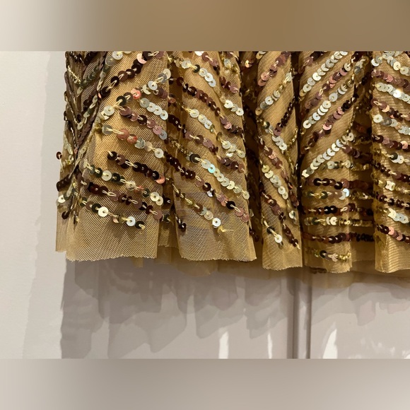 Marciano Sequin Mini Skirt, Gold, size M - Picture 3 of 7